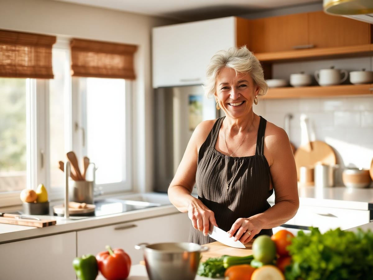 Home cook preparing healthy meal